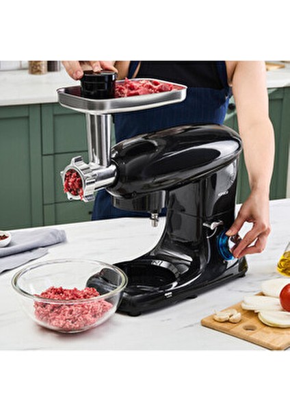 2 Si 1 Arada Kıyma Makinesi & Hamur Yoğurma 5,5 Lt Uyumlu (Kıyma Içli Köfte Aparatlı)