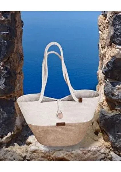 El Yapımı Hasır Plaj Çantası Kol Çantası