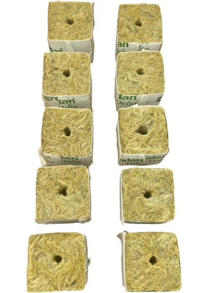Blok Kayayünü 40×40×40 mm Delikli - Topraksız Tarım Küp Kaya Yünü (10’lu Paket) fiyatları