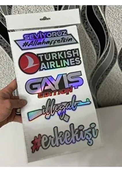 Araba Arka Cam Yazıları 2 Adet Hologramlı Yeni Model