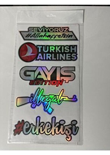 Araba Arka Cam Yazıları 2 Adet Hologramlı Yeni Model modelleri