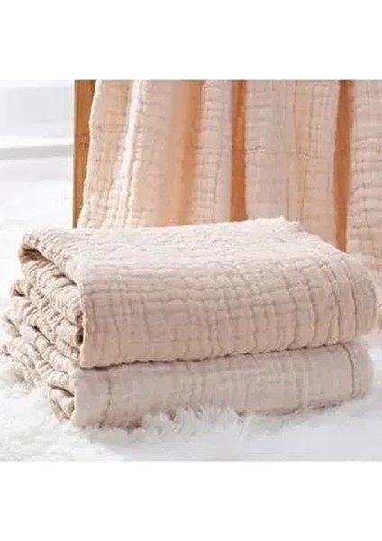 Bej 4 Katlı Çok Amaçlı Müslin Örtü Battaniye