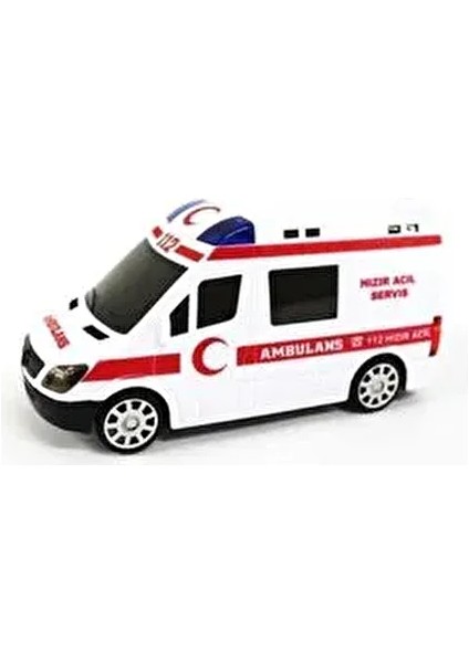 Oyuncak Ambulans 3D Işıklı Pilli Model 1+ Yaş İçin Eğlenceli Oyun Aracı