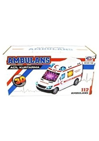 Oyuncak Ambulans 3D Işıklı Pilli Model 1+ Yaş İçin Eğlenceli Oyun Aracı modelleri