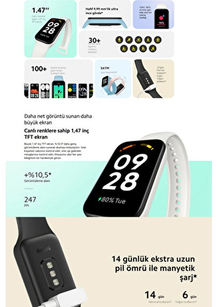 Redmi Smart Band 2 Nabız Ölçer Su Geçirmez Android Ios Iphone Uyumlu Akıllı Bileklik Saat fiyatları
