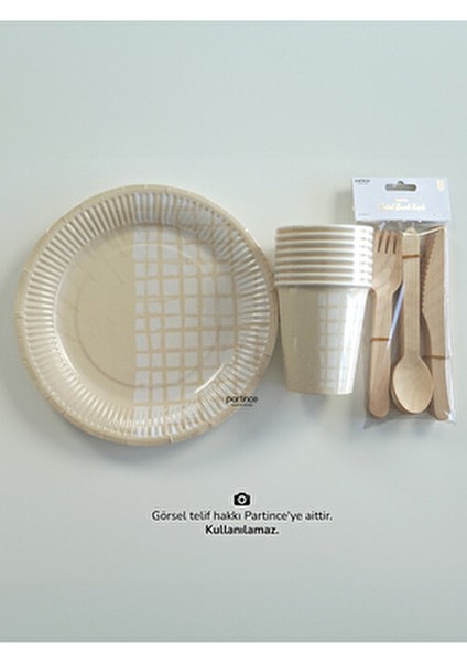 Krem Tabak Bride Safari Kullan At Karton Tabak-Bardak Doğum Günü Parti Seti 16 Kişilik indirimleri
