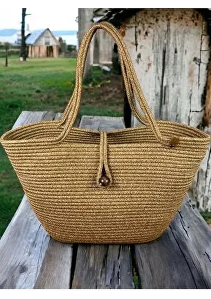 Havana Hasır Jüt Plaj Çantası Kadınlar İçin Doğaya Saygılı Tasarım Yaz Koleksiyonu