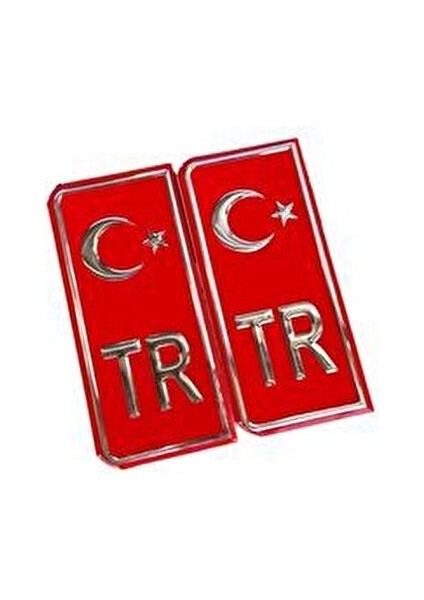 Tr Plaka Sticker Yapıştırma Türk Bayrağı