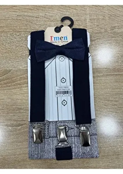 Lacivert Papyon ve Askı Takımı Dokuma Malzeme ile Şık Görünüm