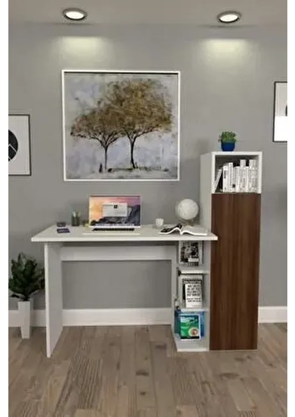 Diamond Dolaplı Çalışma Masası Ceviz