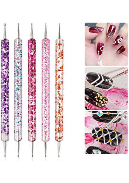 5'li Nail Art Kalemi Tırnak Süsleme Dot Seti 5 Adet modelleri
