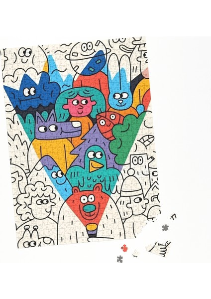 500 Parça Puzzle Neşeli Karakterlerin Dünyası fırsatları