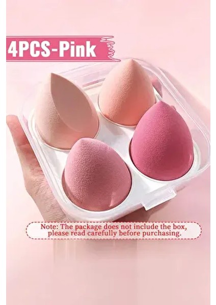 4'lü Pembe Tonları Kutulu Standlı Makyaj Süngeri Seti