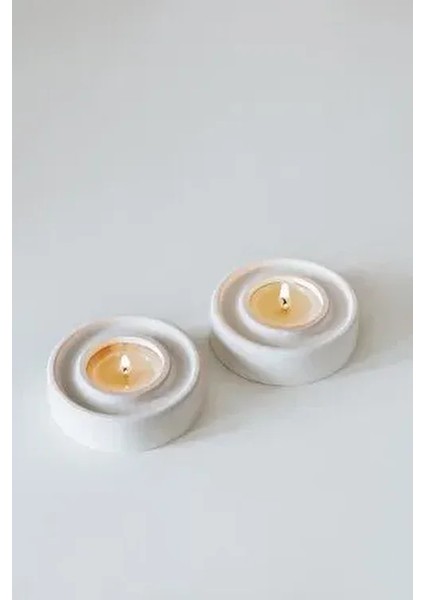 Circle Beton 2'li Tealight Mumluk