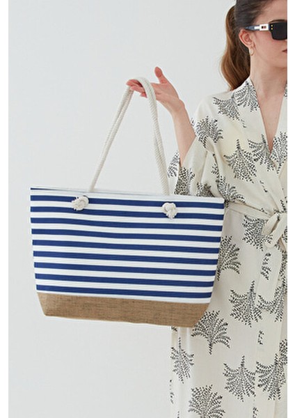 Kadın Plaj Hasır Çanta Jüt Kumaş Piknik Çantası El ve Omuz Çanta ( Cüzdan Hediyeli ) fiyatları