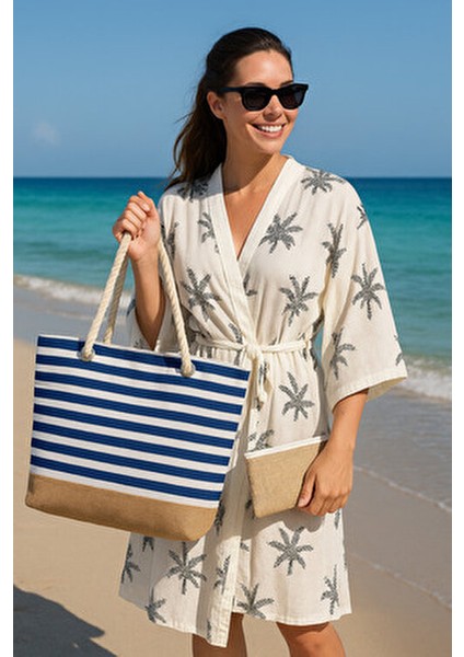 Kadın Plaj Hasır Çanta Jüt Kumaş Piknik Çantası El ve Omuz Çanta ( Cüzdan Hediyeli ) modelleri