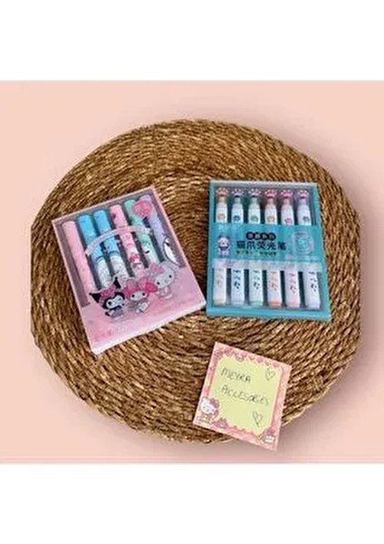 Sanrio Figür 1ADET Sevimli Kuromi Cinnamaroll Hello Kitty Kedi Patili Seçenekli Keçeli Kalemler