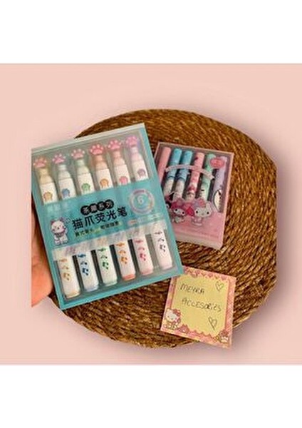 Sanrio Figür 1ADET Sevimli Kuromi Cinnamaroll Hello Kitty Kedi Patili Seçenekli Keçeli Kalemler modelleri