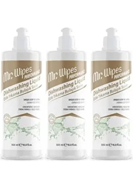 Mr. Wipes Performance Elde Yıkama Bulaşık Sıvı Deterjanı 500 ml ( 3 Adet)