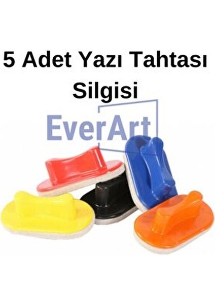 5 Adet Renkli Keçeli Yazı Tahtası Silgisi