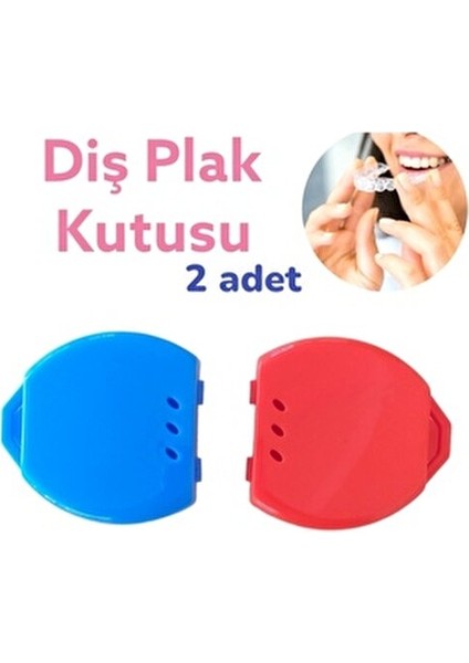 Gece Plağı Saklama Kutusu 2 Adet Diş Plak Kabı
