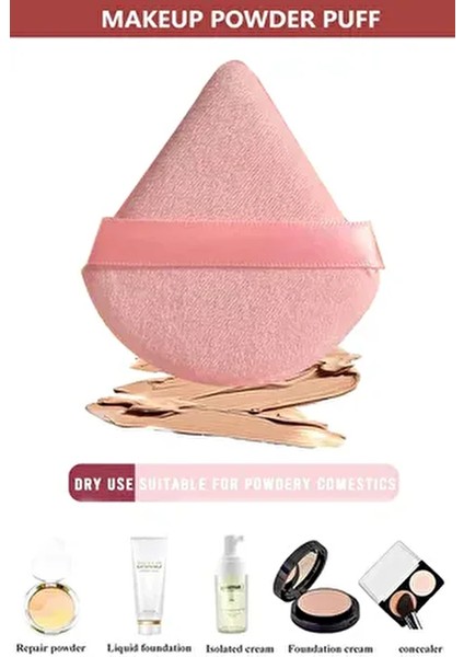 Pudra Fondöten Bb Krem Yıkanabilir Pembe Uygulama Aparatı Puff Sünger