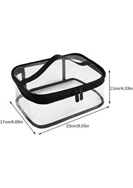 Şeffaf Su Geçirmez Kabin Boy Makyaj Çantası Kadınlar İçin Polyester Materyal indirimleri