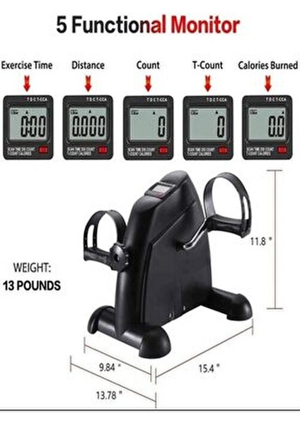 Kondisyon Bisikleti Mini El ve Ayak 120 kg Taşıma Kapasitesi Manuel Ayarlanabilir Direnç