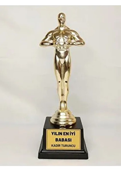 Kişiye Özel Yılın Babası Oscar Ödülü Heykel Kupa 26 cm İsim Baskılı Hediye Seçeneği