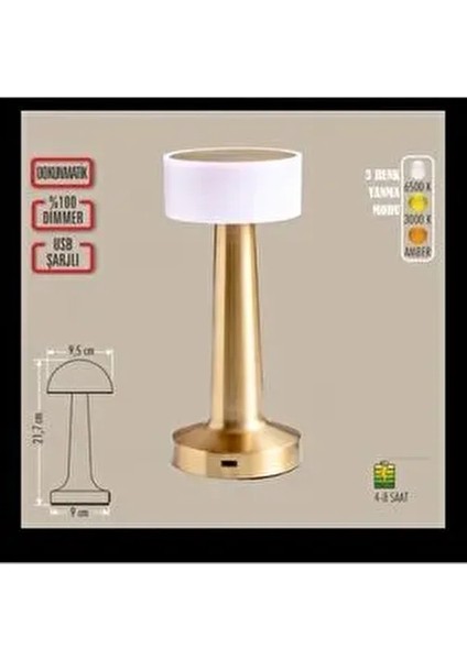 Dokunmatik Led Masa Lambası - 3 Renk Modlu fiyatları