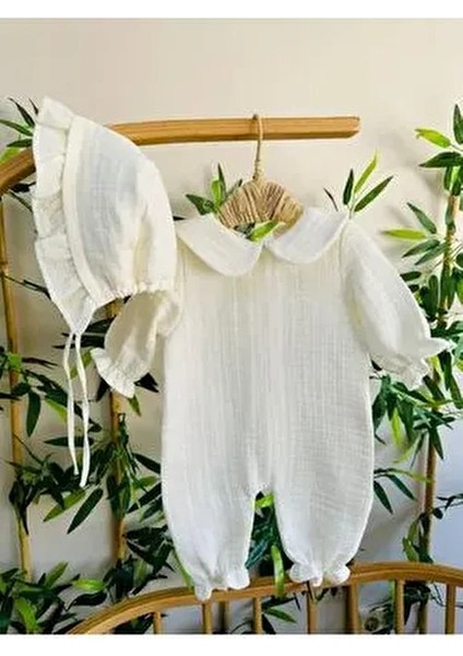 Yakalı Müslin 2'li Hastane Çıkış Mevlüt Seti %100 Pamuk Organik