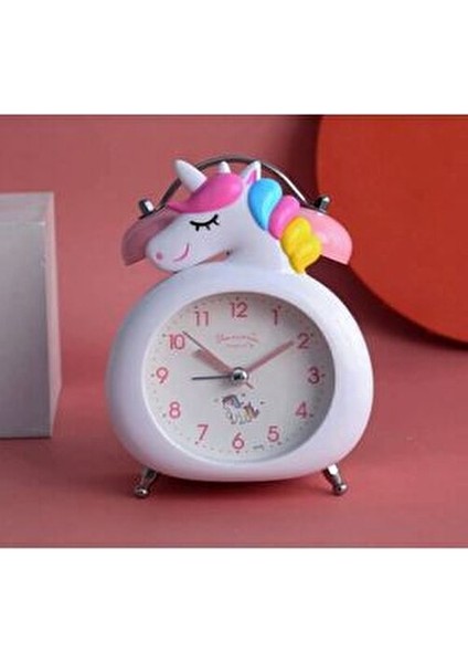 Unicorn Işıklı Alarmlı Masa Saati Çift Çanlı Akar Saniyeli Dekoratif Çalar Saat modelleri