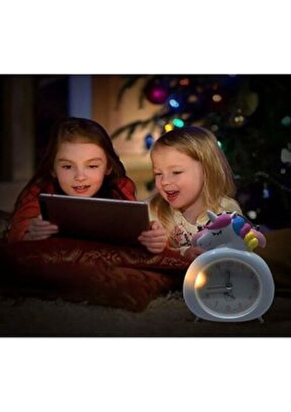 Unicorn Işıklı Alarmlı Masa Saati Çift Çanlı Akar Saniyeli Dekoratif Çalar Saat fırsatları