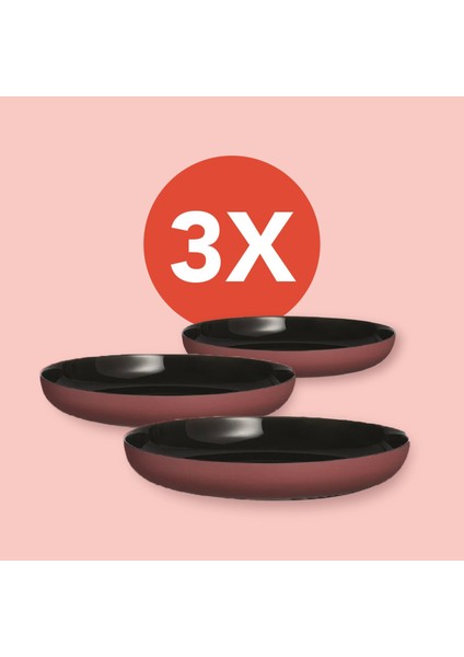 Luminarc Temperli Siyah & Toprak Servis Tabağı 25 cm Vicky 3'lü Set