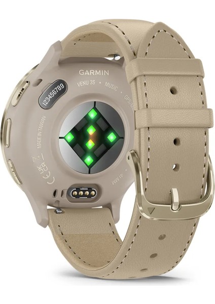 Venu 3S - Soft Gold | French Gri Deri Kayışlı