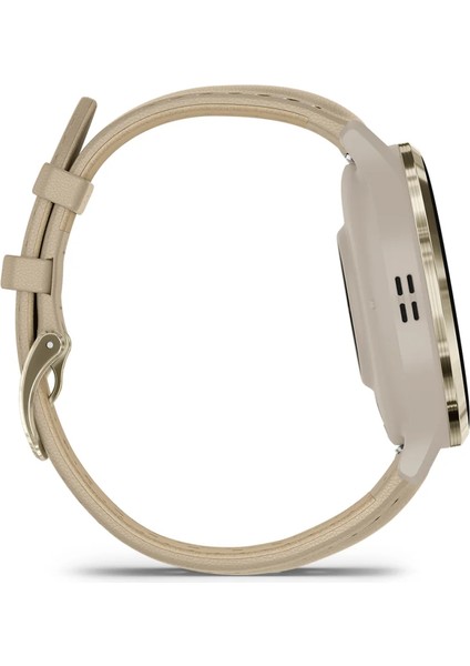 Venu 3S - Soft Gold | French Gri Deri Kayışlı