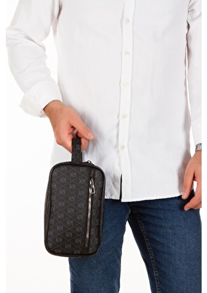 Desenli Portföy Seyahat El Çantası ve Mekanizmalı Cüzdan Set