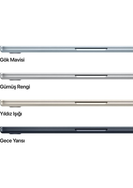Apple MacBook Air M4 16GB 256GB SSD Macos 13" Taşınabilir Bilgisayar Yıldız Işığı MW0Y3TU/A modelleri