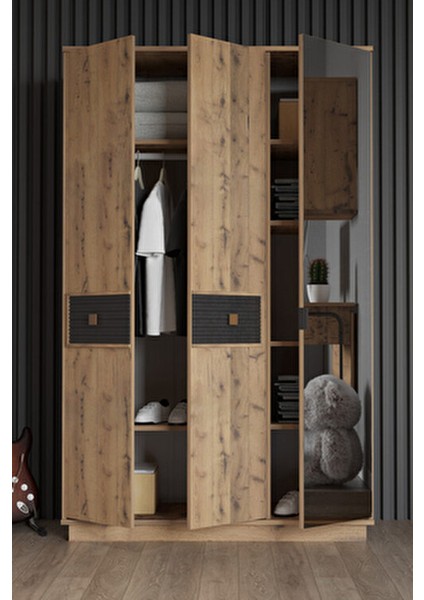 Arya Genç Çocuk Odası Takımı Karyola+Başlık&gardırop&çalışma Masası&duvar Rafı - Atlantik Çam modelleri