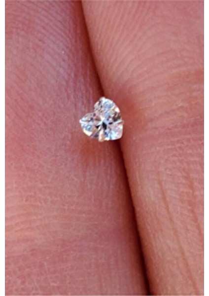 925 Ayar Gümüş Taşlı Kalp Hızma(Uzunluk:9mm En:3 mm