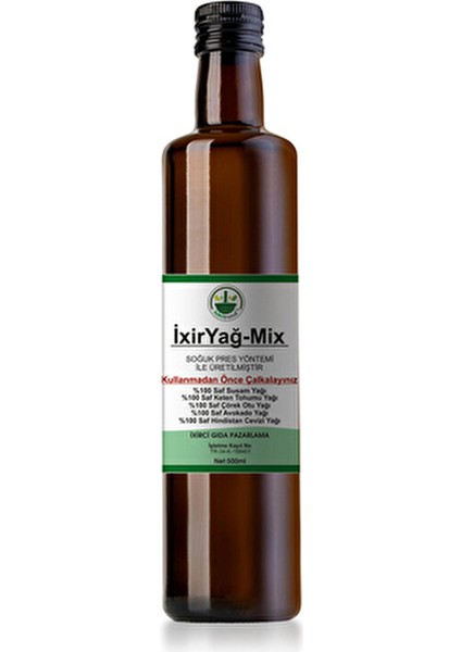 Ixiryağ-Mix / 500 ml / 5 Adet Soğuk Press Yağ Kombinasyonu