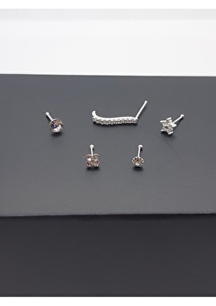 925 Ayar Gümüş 5 Adet Hızma (Zirkon Taşlı 3mm Yuvarlak,yıldız,yonca,2,5mm Yuvarlak,uzun) fiyatları