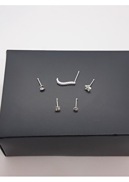 925 Ayar Gümüş 5 Adet Hızma (Zirkon Taşlı 3mm Yuvarlak,yıldız,yonca,2,5mm Yuvarlak,uzun) indirimleri