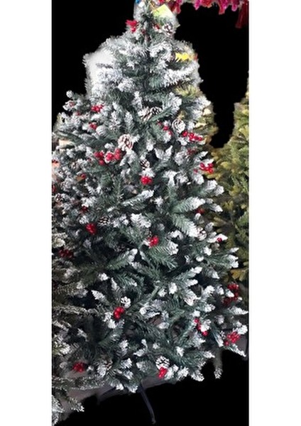 Ithal Lüks Büyük Yılbaşı Çam Ağacı Süslü Karlı Kokinalı Kozalaklı 180CM Yoğun Dallı Dekorasyon Ağaç