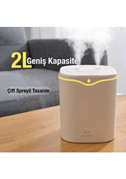 Büyük Boy Ultrasonik Hava Nemlendirici Buhar Makinası Bebek Çocuk Odaları Için Humidifer 7 Renk Rgb fiyatları