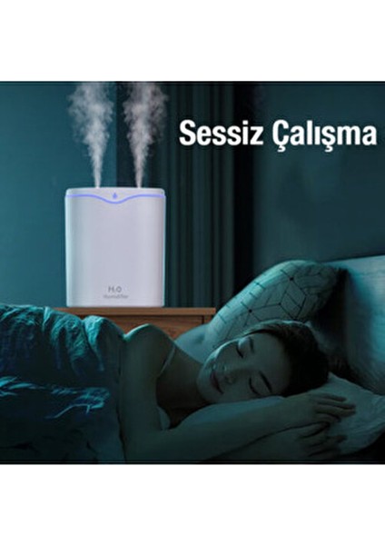 Büyük Boy Ultrasonik Hava Nemlendirici Buhar Makinası Bebek Çocuk Odaları Için Humidifer 7 Renk Rgb fırsatları