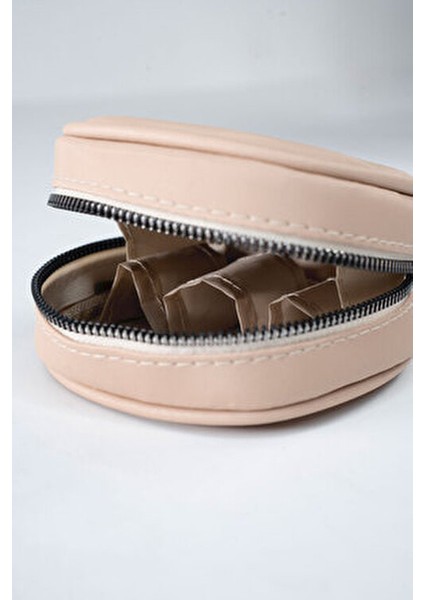 Mini Makyaj Çantası Suni Deri Organizer Özellikli - Kozmetik Çantası