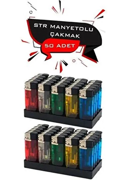 Str Manyetolu Platinli Çakmak 50 Adet