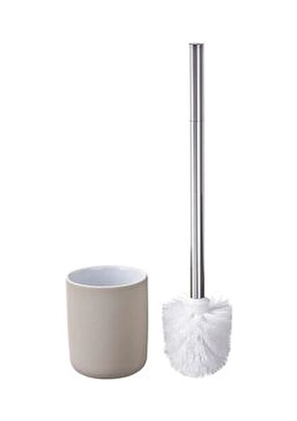 2'li Banyo Seti - Banyo Çöp Kutusu / Kovası 3 Lt ve Tuvalet Fırçası 38CM - Bej