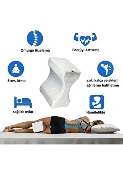Bacak Arası Yastık Hafızalı Köpük Diz Yastığı Yan Uyuyanlar Için Ortopedik Diz Yastığı Uyku Siyatik